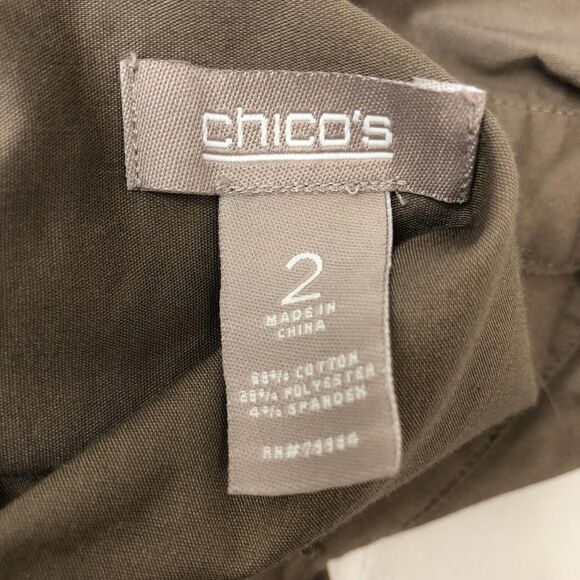 Chicos Shirt Womens 2/L Button Up Long‎ Sleeve Roll Tab Stretch Casual Top - Picture 6 of 8